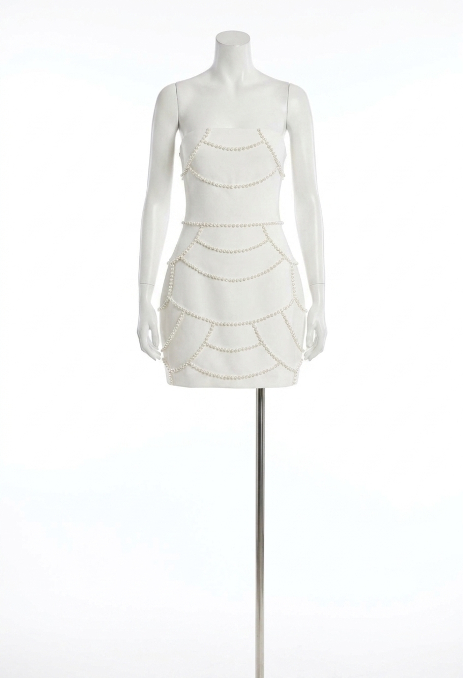NEW ELLIATT lucine pearl mini dress in white